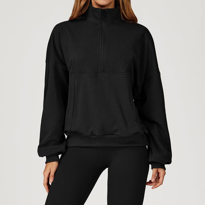 Dames Sweatshirt Sportief Met Halve Rits Comfortabel