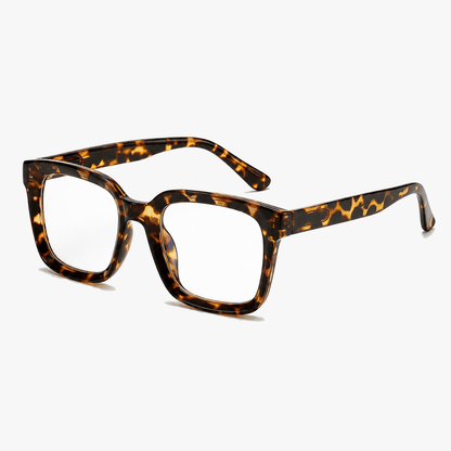 Oversized Leesbril met Schildpaddenmotief – Bluelight Filter & Veermechanisme