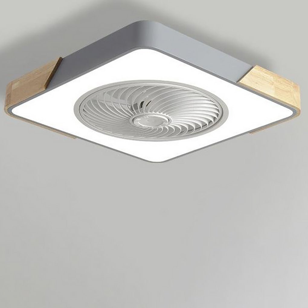 Plafondventilator met Lamp 50cm LED Dimbaar Hout Afstandsbediening Slaapkamer Woonkamer Keuken Bladloos Plafondlamp Ventilator