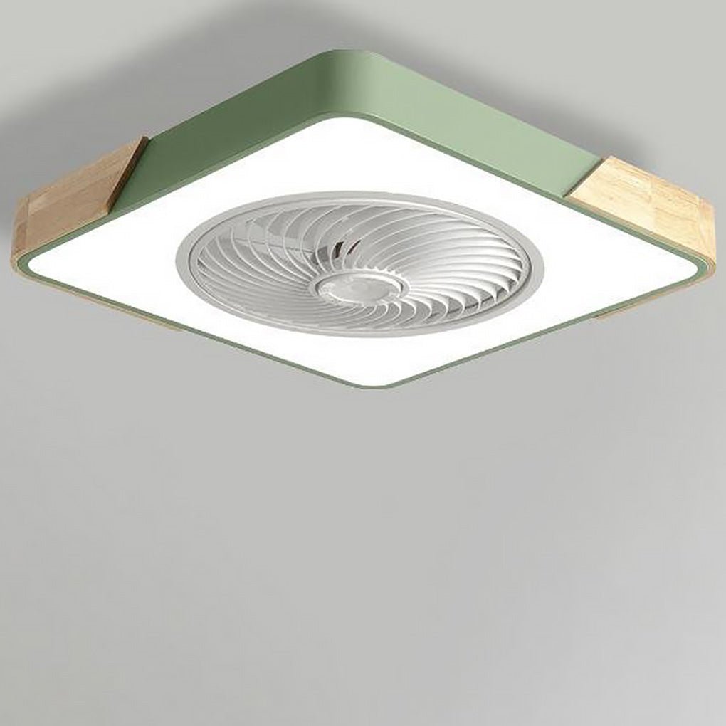 Plafondventilator met Lamp 50cm LED Dimbaar Hout Afstandsbediening Slaapkamer Woonkamer Keuken Bladloos Plafondlamp Ventilator