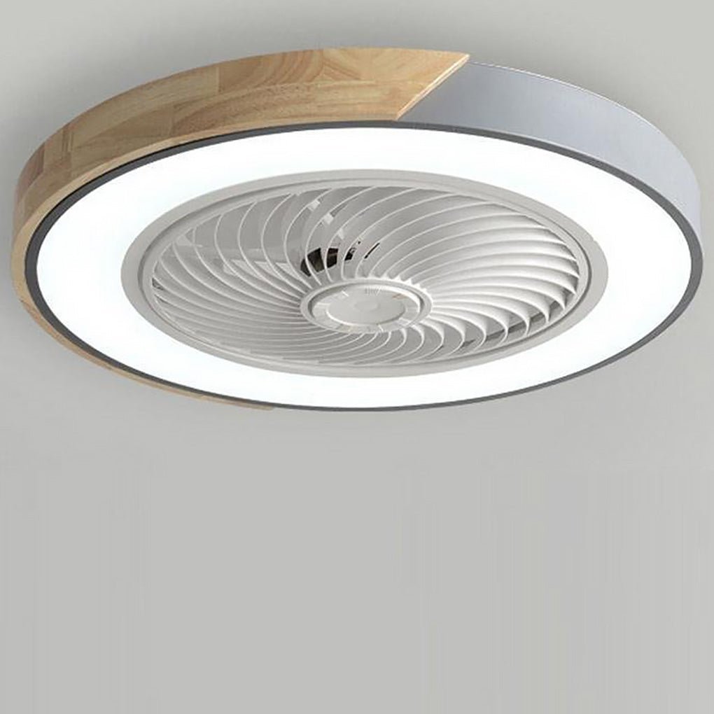Plafondventilator met Lamp 50cm LED Dimbaar Hout Afstandsbediening Slaapkamer Woonkamer Keuken Bladloos Plafondlamp Ventilator