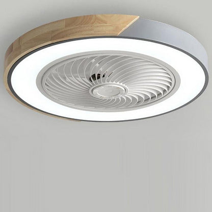 Plafondventilator met Lamp 50cm LED Dimbaar Hout Afstandsbediening Slaapkamer Woonkamer Keuken Bladloos Plafondlamp Ventilator