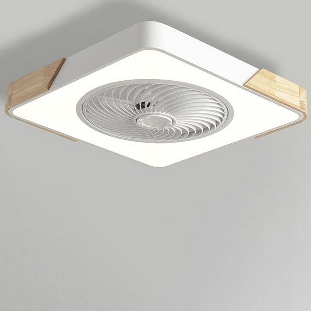 Plafondventilator met Lamp 50cm LED Dimbaar Hout Afstandsbediening Slaapkamer Woonkamer Keuken Bladloos Plafondlamp Ventilator