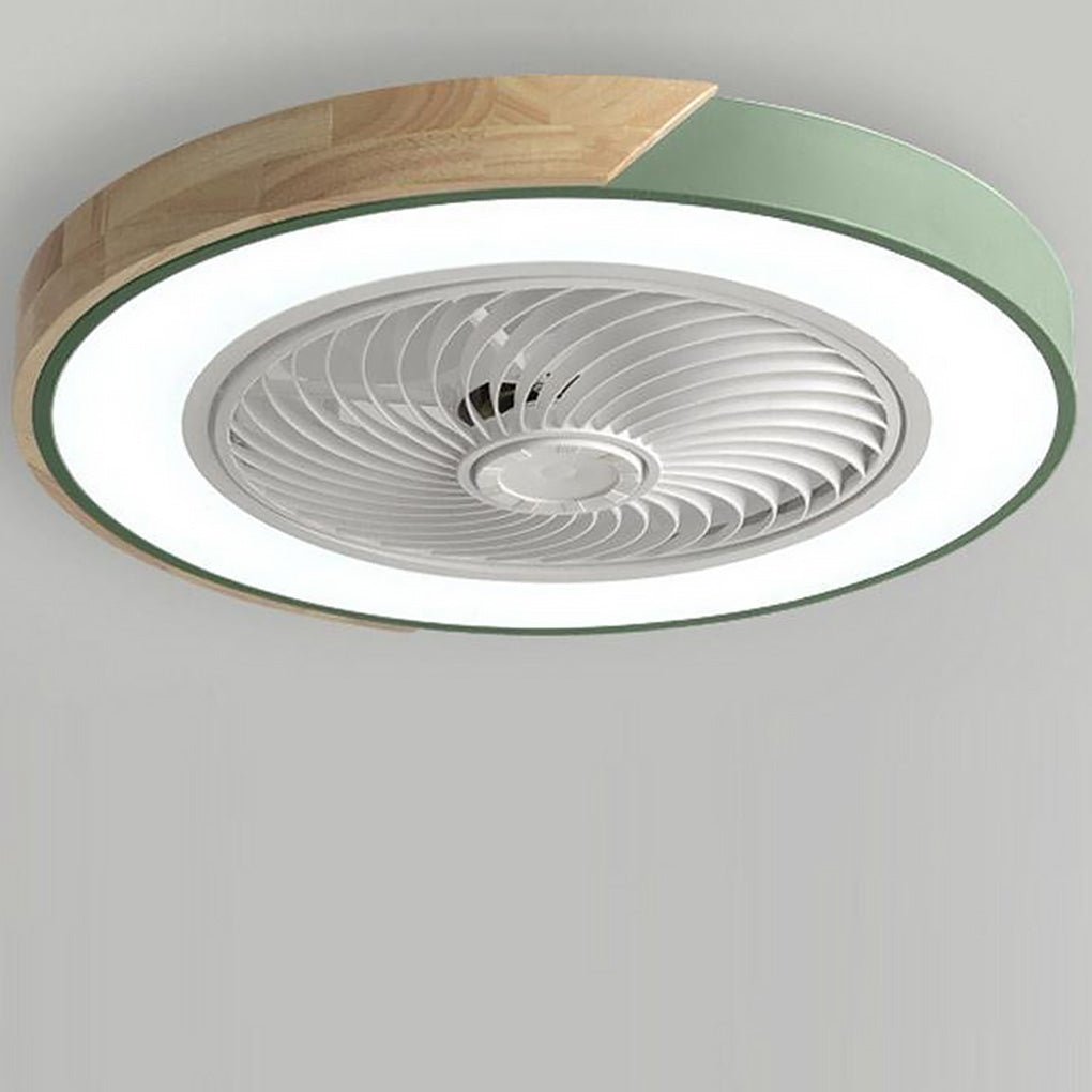 Plafondventilator met Lamp 50cm LED Dimbaar Hout Afstandsbediening Slaapkamer Woonkamer Keuken Bladloos Plafondlamp Ventilator