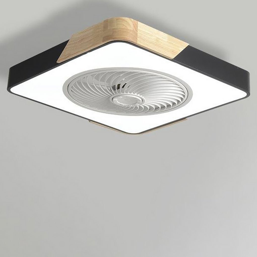Plafondventilator met Lamp 50cm LED Dimbaar Hout Afstandsbediening Slaapkamer Woonkamer Keuken Bladloos Plafondlamp Ventilator