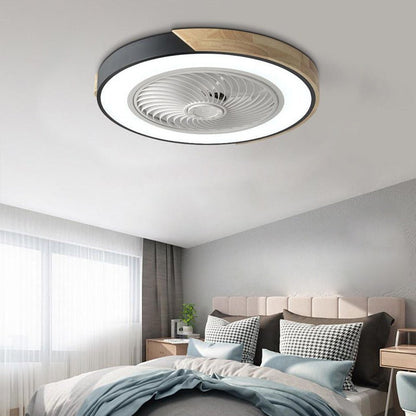 Plafondventilator met Lamp 50cm LED Dimbaar Hout Afstandsbediening Slaapkamer Woonkamer Keuken Bladloos Plafondlamp Ventilator