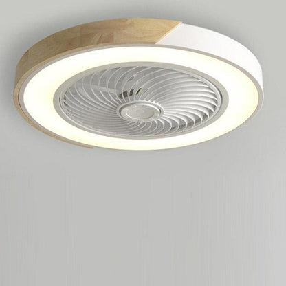 Plafondventilator met Lamp 50cm LED Dimbaar Hout Afstandsbediening Slaapkamer Woonkamer Keuken Bladloos Plafondlamp Ventilator