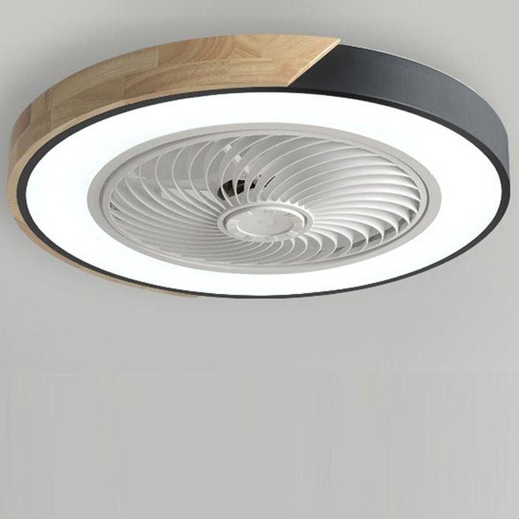 Plafondventilator met Lamp 50cm LED Dimbaar Hout Afstandsbediening Slaapkamer Woonkamer Keuken Bladloos Plafondlamp Ventilator