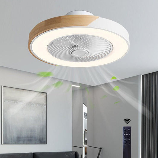 Plafondventilator met Lamp 50cm LED Dimbaar Hout Afstandsbediening Slaapkamer Woonkamer Keuken Bladloos Plafondlamp Ventilator