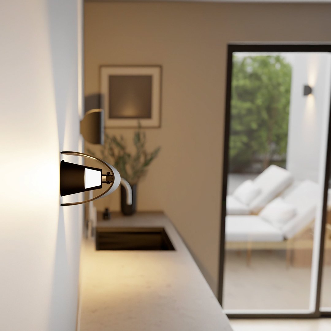 Draaibare LED-wandlamp met verstelbare metalen reflector voor modern interieur