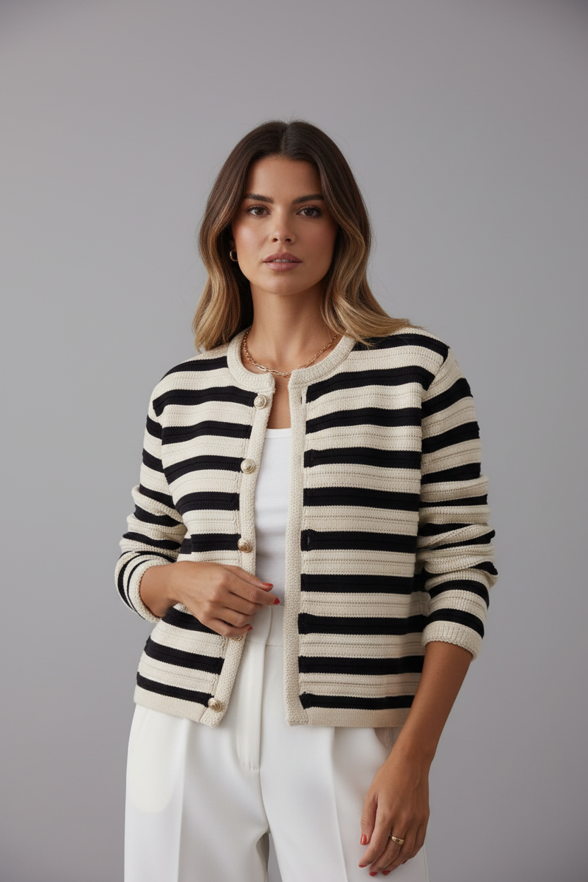 Dames Vest Gestreept Klassieke Stijl - StudioMarella