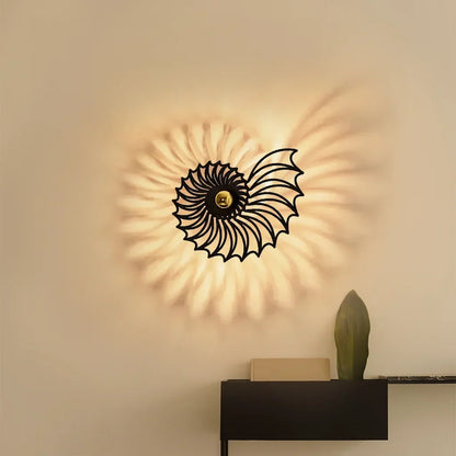 Ronde Wandlamp 50 cm Goud Keramiek Handgemaakt LED Drukknop Snoer 150 cm