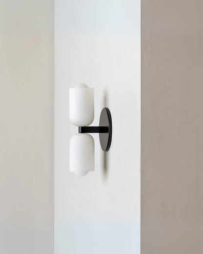 Sansoti | Wandlamp met Dubbele Glazen Kappen voor Slaapkamer en Woonkamer – E27 Wandverlichting