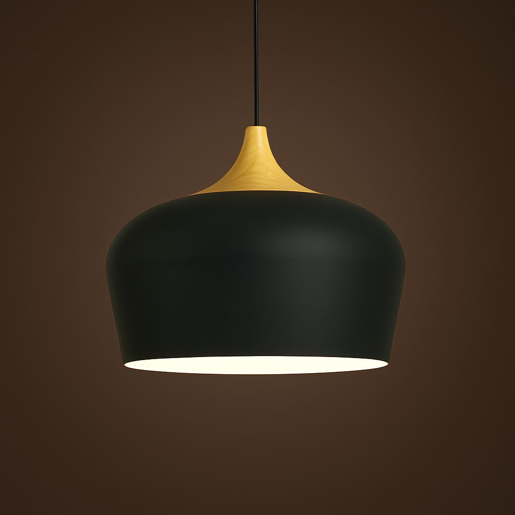 Hanglamp Pastel Aluminium Hout Retro Koepel Bol E27 Kinderkamer Woonkamer