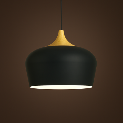 Hanglamp Pastel Aluminium Hout Retro Koepel Bol E27 Kinderkamer Woonkamer