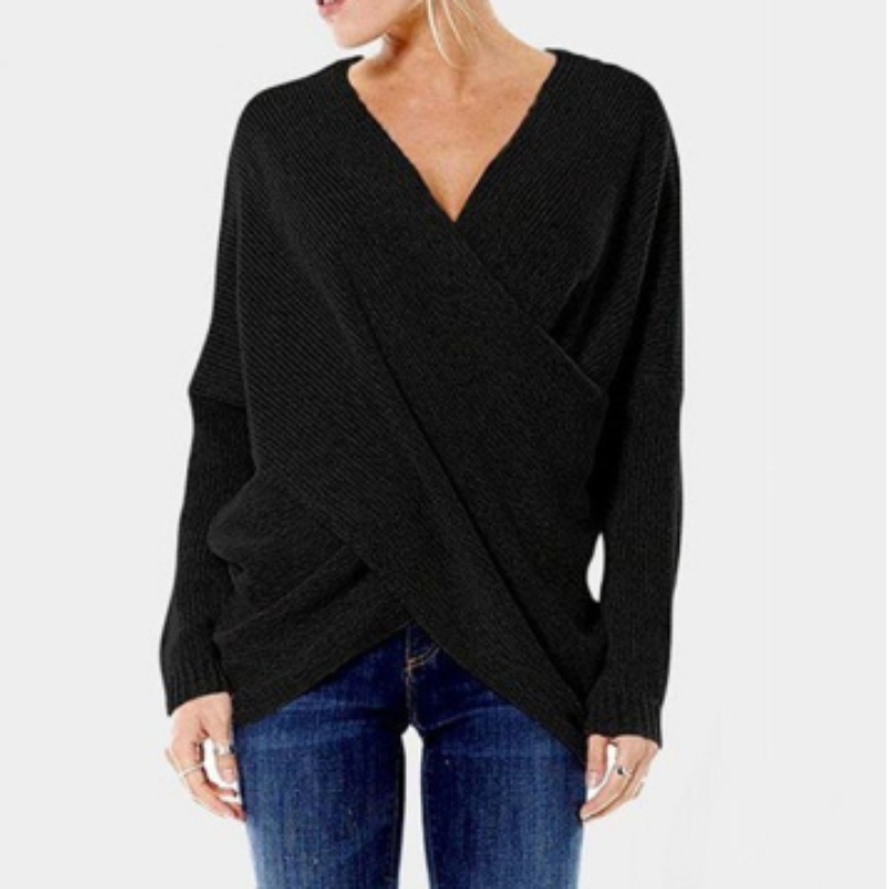 Damestrui Kasjmier Criss-Cross Detail Warme Herfst Trui - StudioMarella