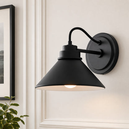 Globe Wandlamp met Gebogen Arm – Moderne Industriële Verlichting voor Badkamer, Slaapkamer en Gang