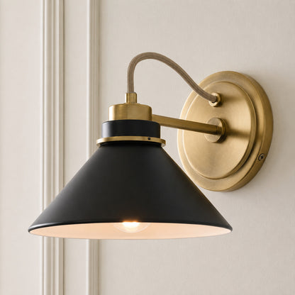 Globe Wandlamp met Gebogen Arm – Moderne Industriële Verlichting voor Badkamer, Slaapkamer en Gang