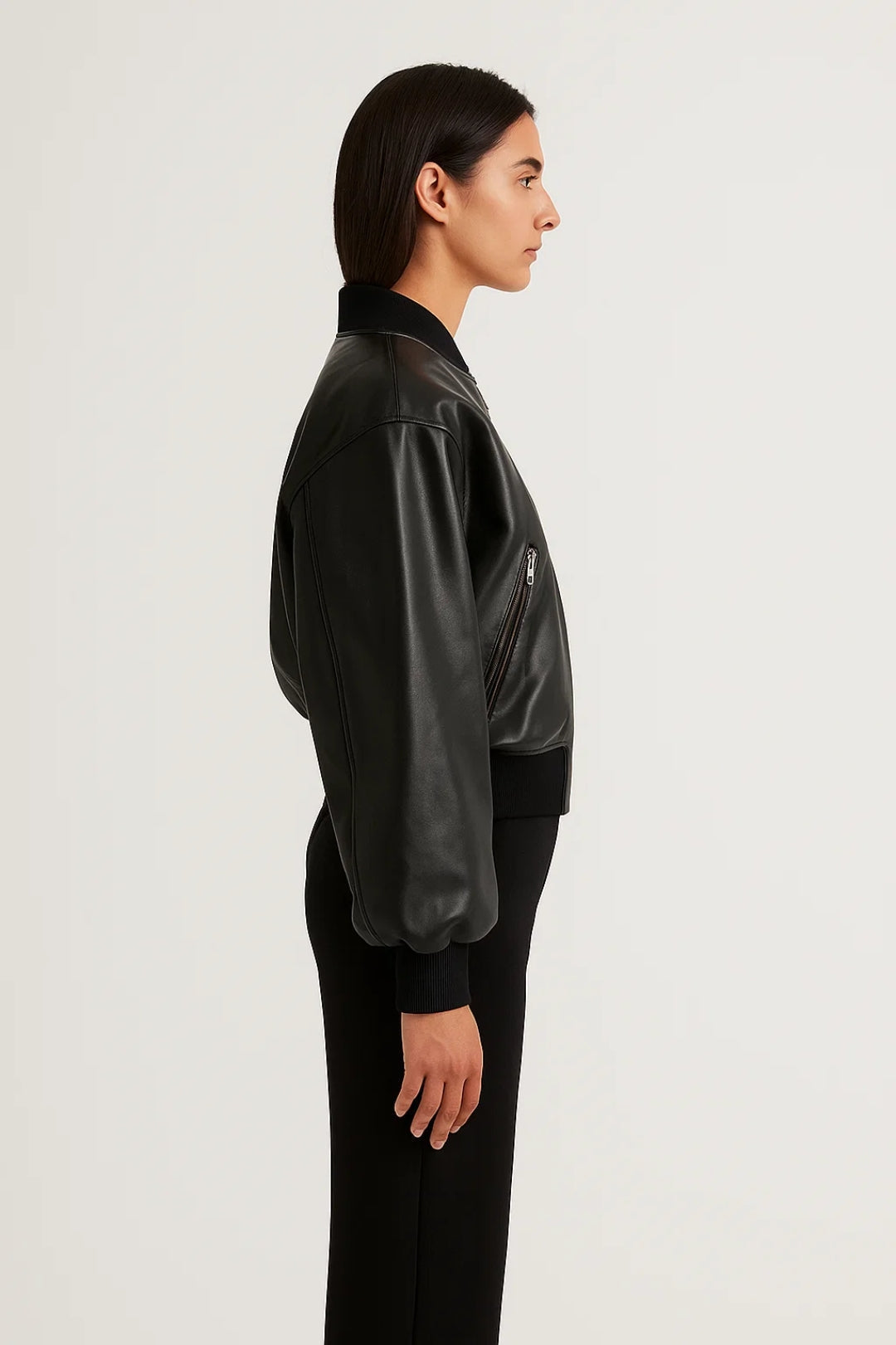 Dames Bomberjack Kort Model Elastische Boorden Casual Stijl