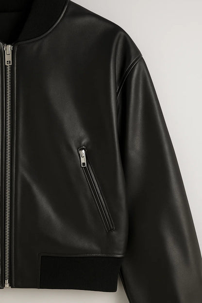 Dames Bomberjack Kort Model Elastische Boorden Casual Stijl