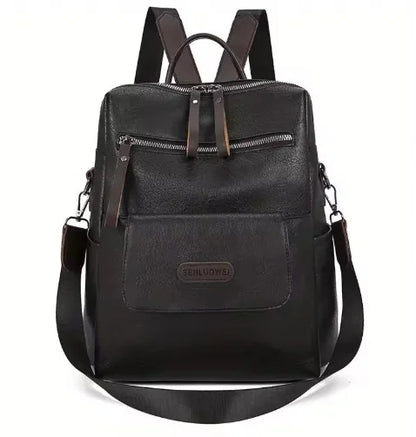 Veganlederen Rugzak Dames Stijlvol Retro Design Dagelijks Gebruik Werk Reizen Schooltas Bruin Zwart Casual