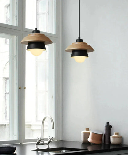 Hanglamp Hout Aluminium Scandinavisch Zwart Roze Groen Grijs Wit E27 Woonkamer Eetkamer