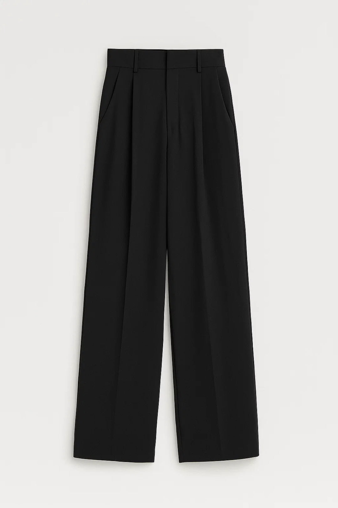 Dames Broek Wijd Model Hoge Taille met Plooi