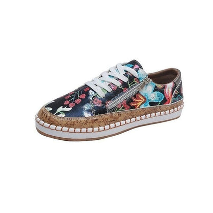 Dames Schoenen Bloemenprint Gevulkaniseerd Leer - StudioMarella