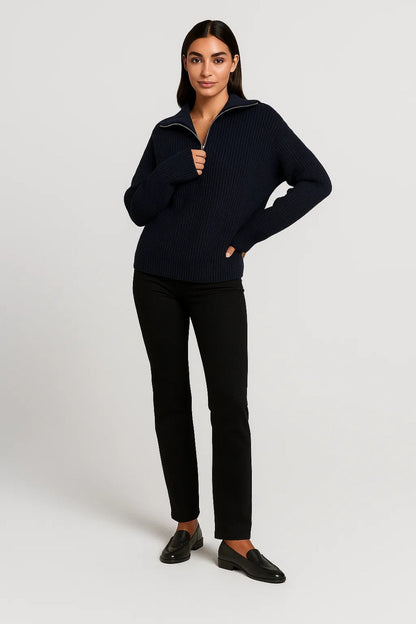 Dames Trui Oversized Warm Met Rits voor Winter