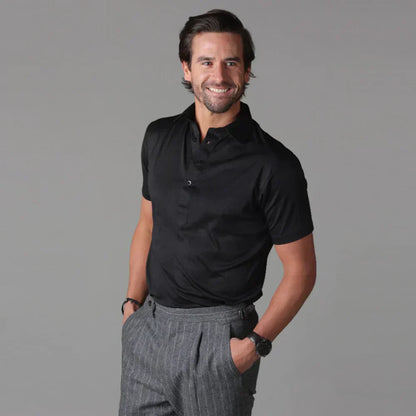 Mannen Poloshirt Korte Mouwen Rekbaar Slim Fit
