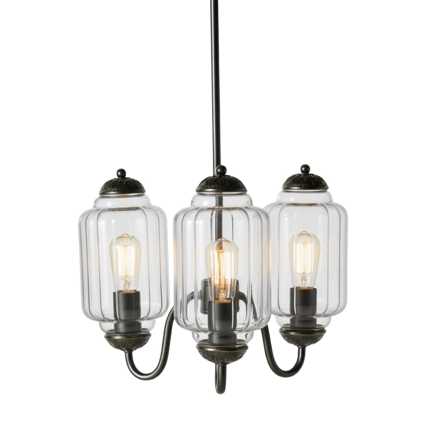 Vintage Melkglazen Hanglamp met Gegolfde Rand – Scandinavische Sfeerverlichting voor Keuken en Slaapkamer