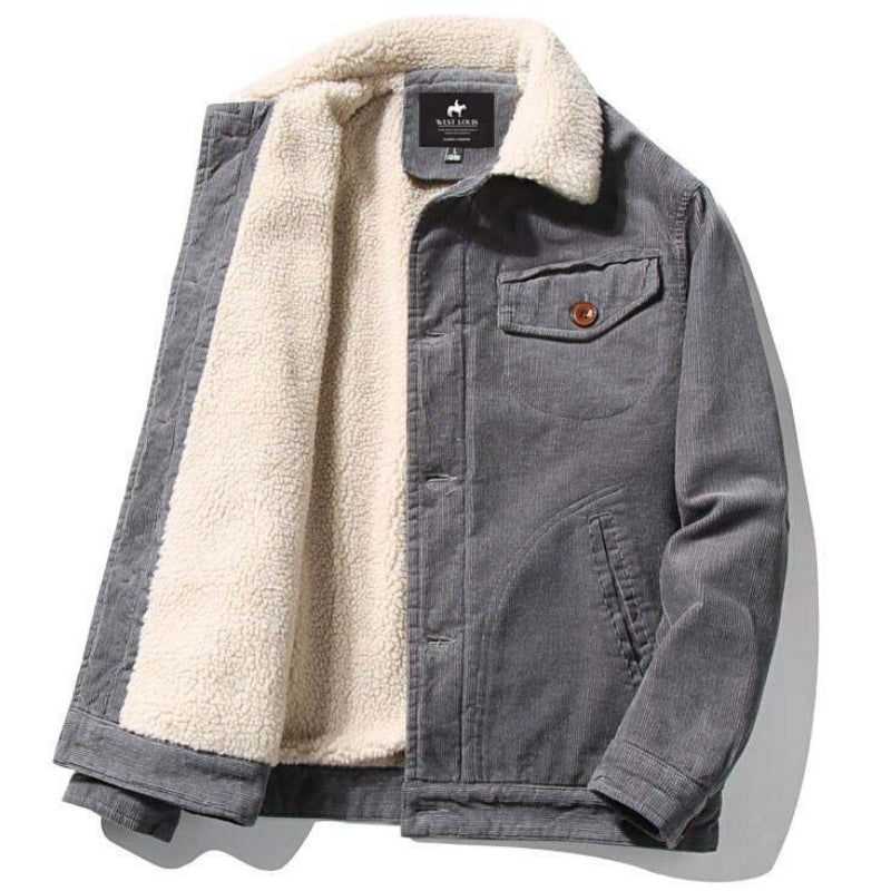 Herenjack Donkerblauw Corduroy Gevoerd Warm - StudioMarella