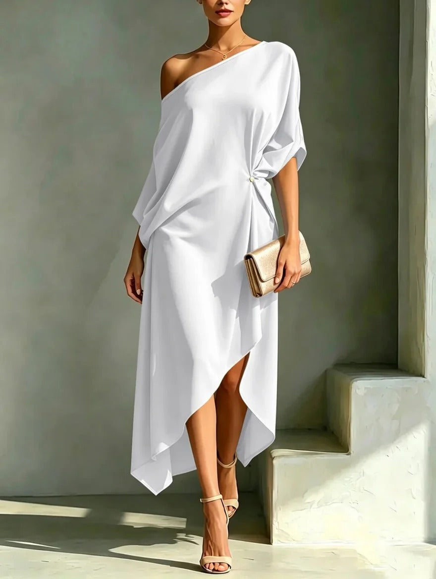 Dames Jurk Asymmetrisch Elegant Model