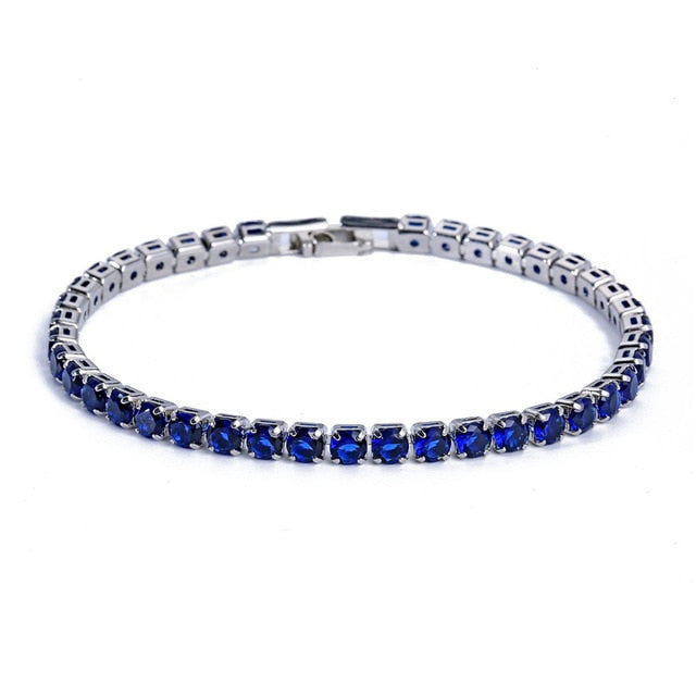 Elegante Schakelarmband met Zirkonia Stenen | Luxe Tennisarmband voor Dames en Heren | Geometrisch Design Polssieraad met Glanzende Kristallen | Verstelbare Feestelijke Armband Zilver Goud