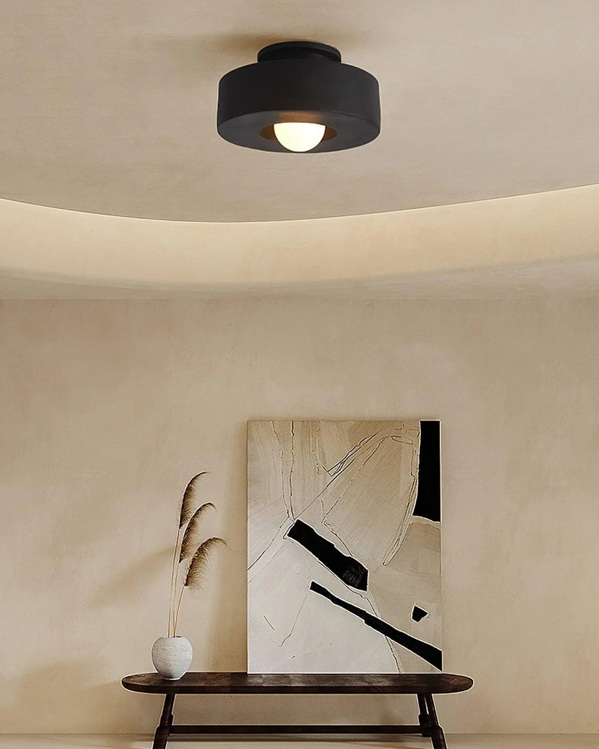 Moderne ronde plafondlamp van resin met geïntegreerde LED – minimalistische flush mount designlamp 30 cm