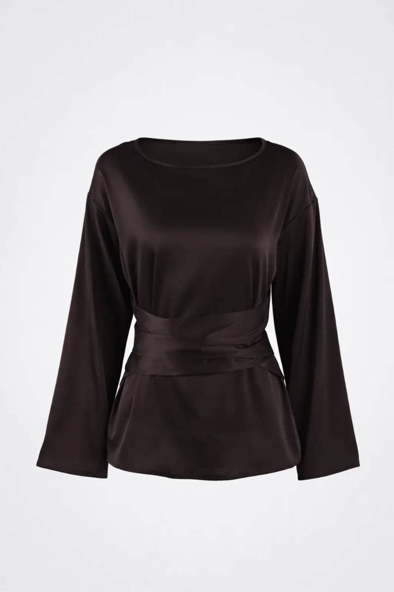 Dames Blouse V-hals Lange Mouwen Elegant Zwart - StudioMarella