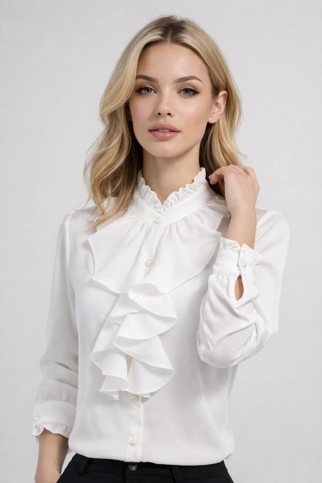Dames Blouse met Ruches Elegante Stijl voor Alle Seizoenen - StudioMarella