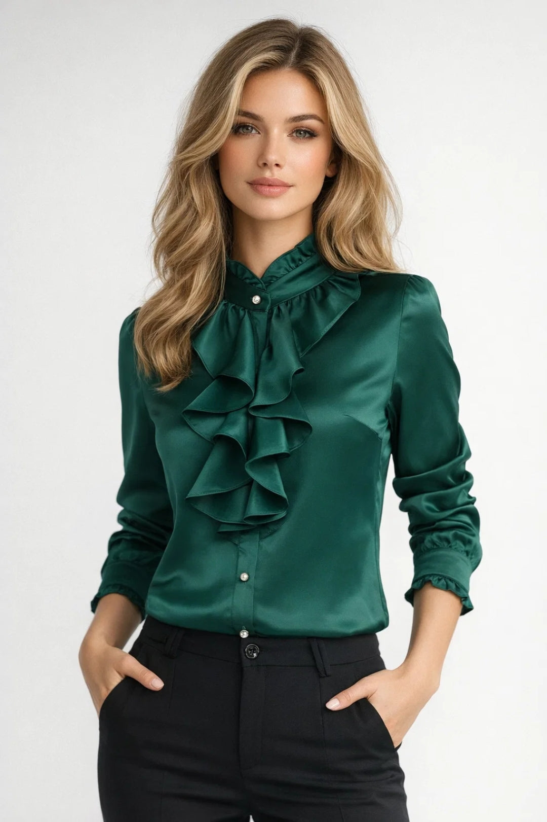 Dames Blouse met Ruches Elegante Stijl voor Alle Seizoenen