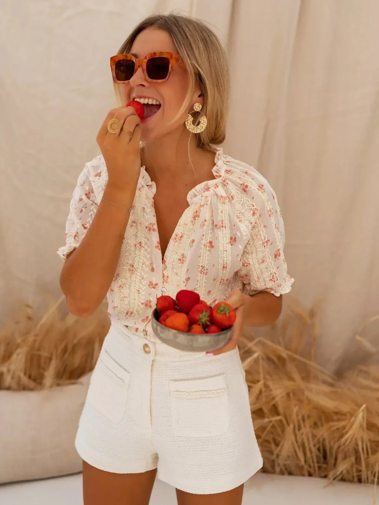 Dames Bloemenblouse Lichtgewicht Zomerse Stijl