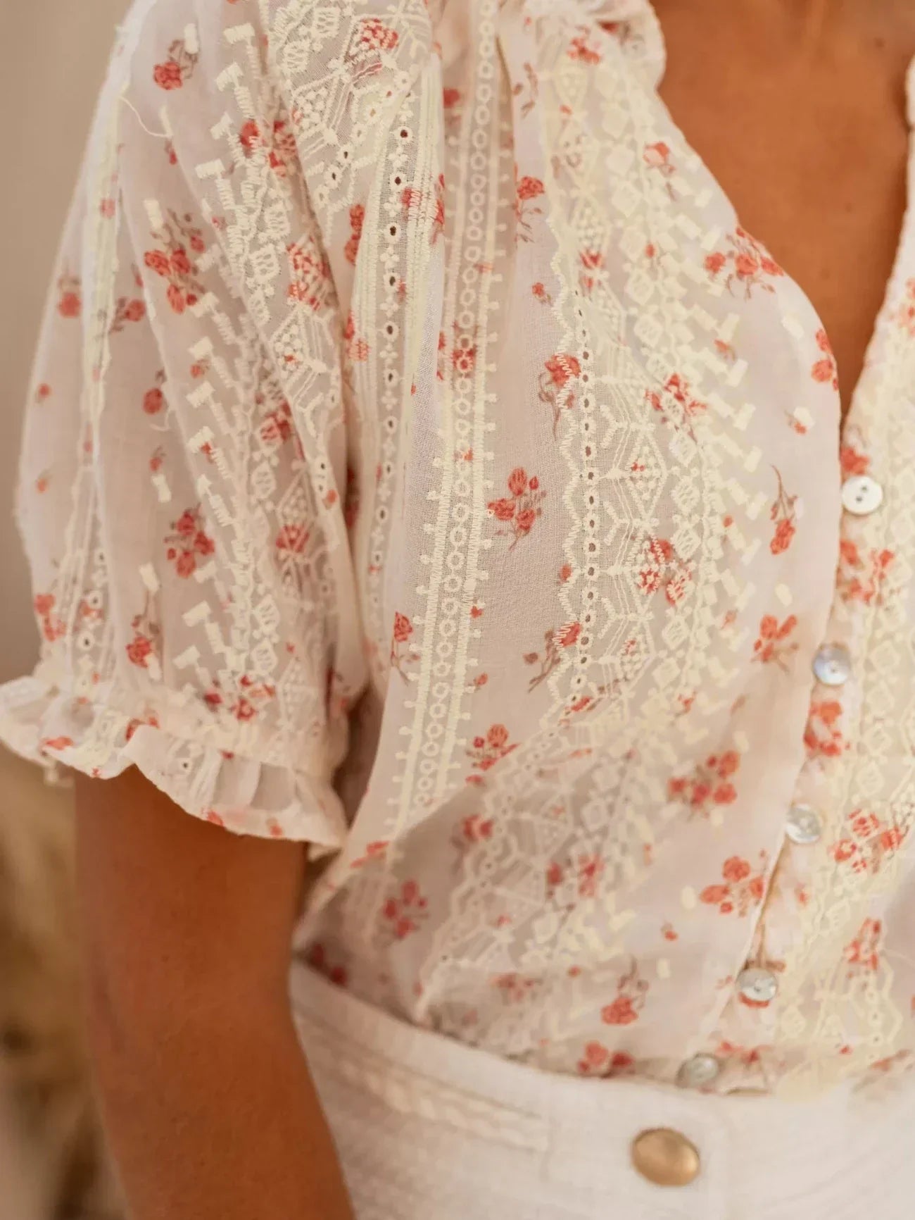 Dames Bloemenblouse Lichtgewicht Zomerse Stijl