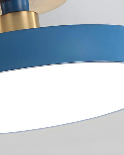 Moderne ronde plafondlamp met goud detail en acryl diffuser – minimalistische semi flush design verlichting voor woonkamer en slaapkamer