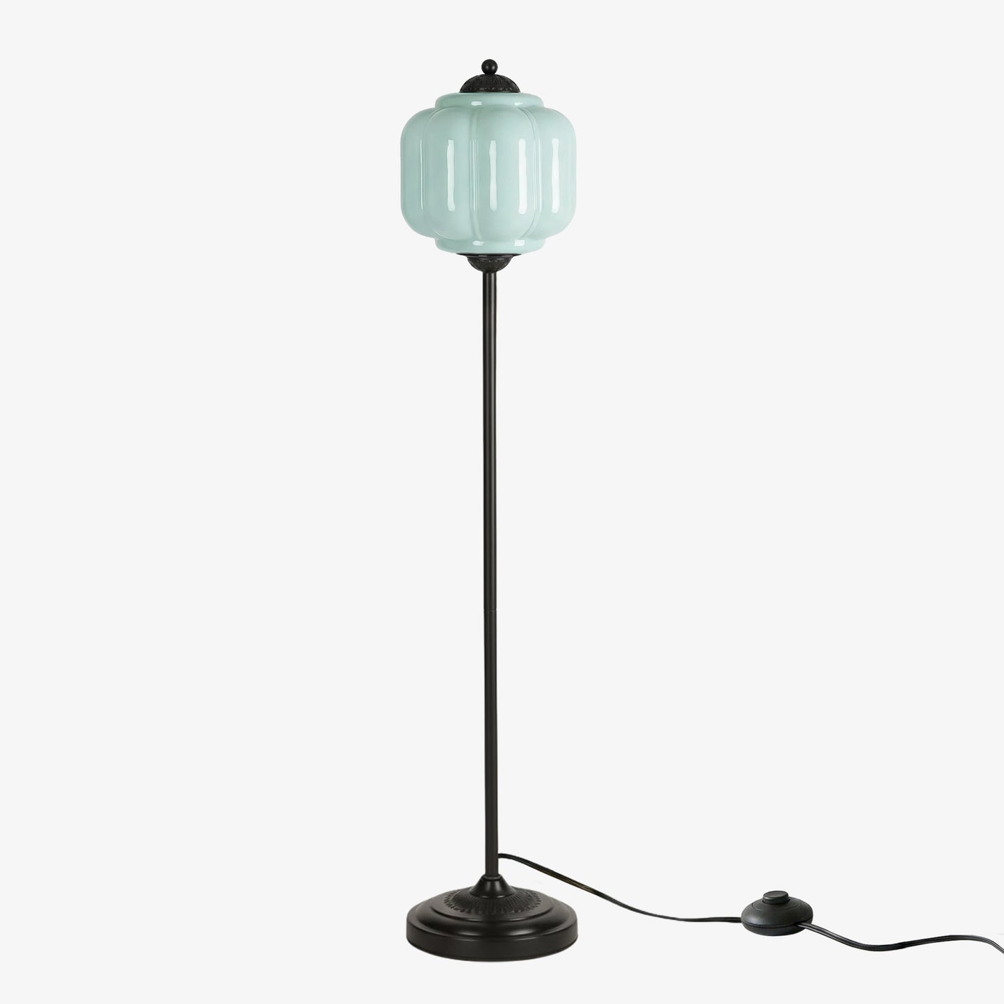 Decoratieve Glazen Pompoen Vloerlamp Retro Organische Stijl Woonkamer Staande Lamp