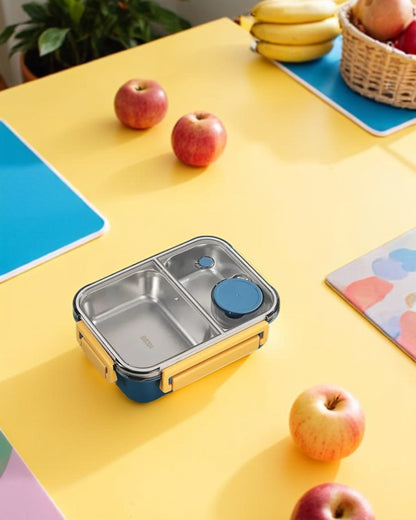 Geïsoleerde Lunchbox met Compartimenten - Warmhoudbakje voor Onderweg Groen Rood Blauw 2 of 3 Vakken - Premium Maaltijdcontainer Werk School Picknick