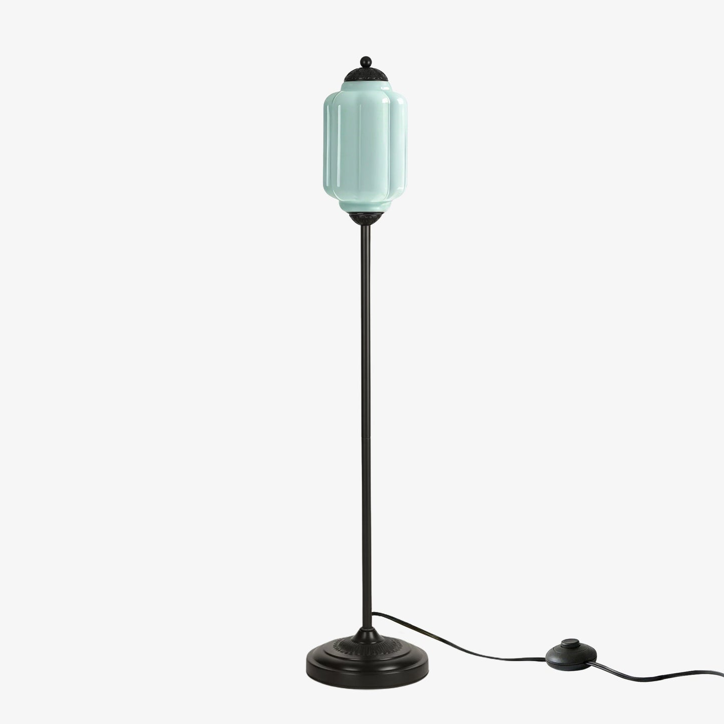 Decoratieve Glazen Pompoen Vloerlamp Retro Organische Stijl Woonkamer Staande Lamp