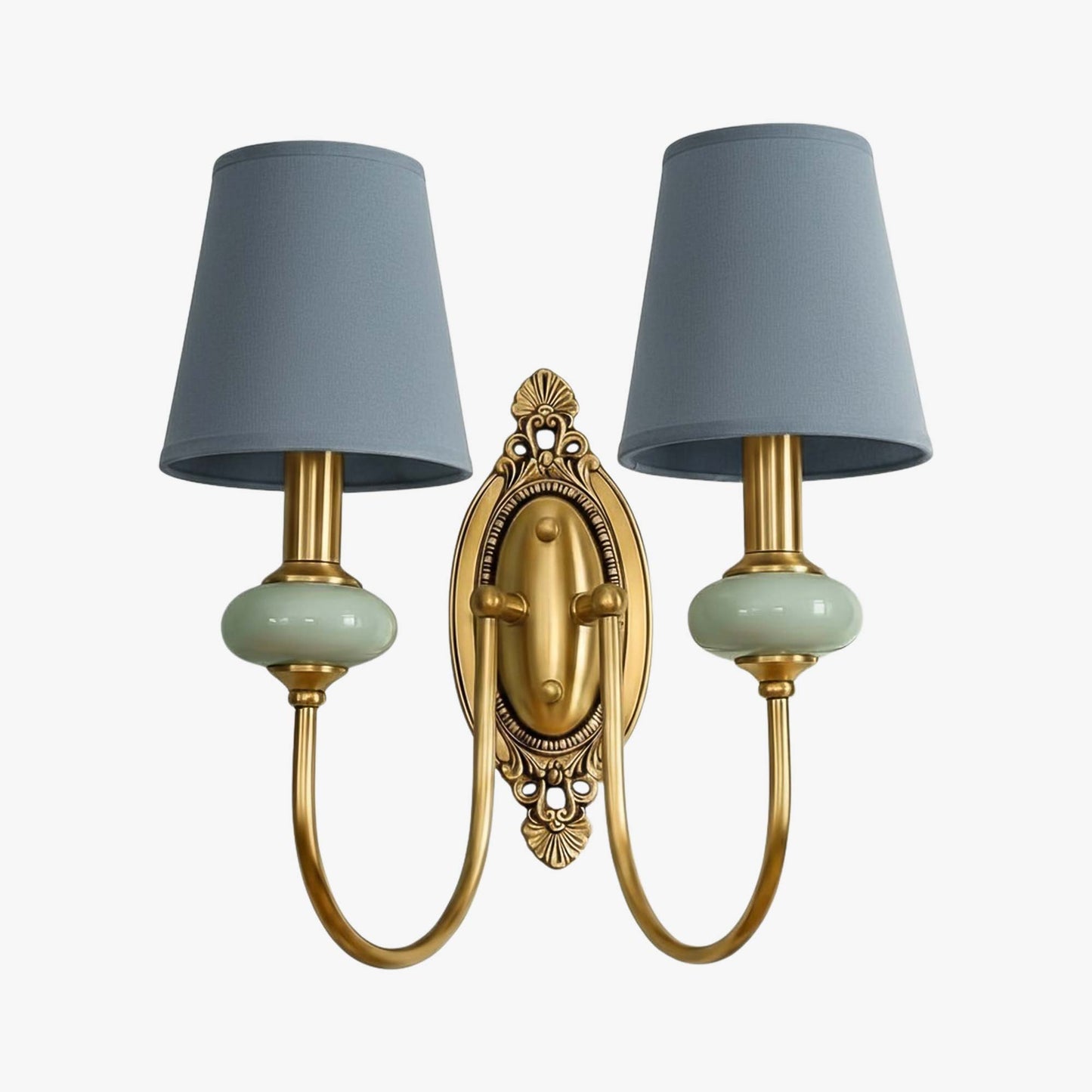 Keramische wandlamp met stoffen kap - 1 of 2 lichtpunten - E27 - diverse kleuren & stijlen