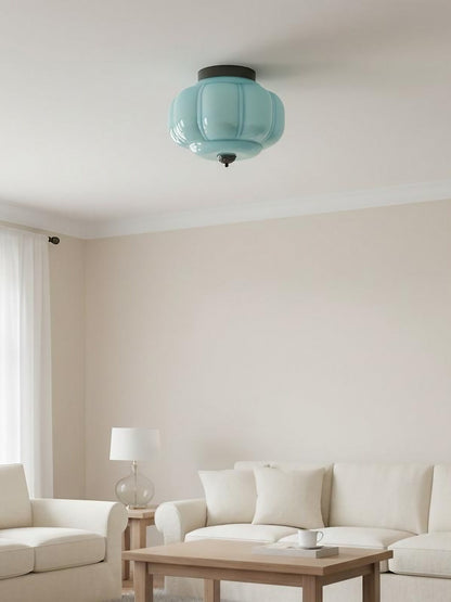 Retro Plafondlamp met Melkglazen Kap – Verfijnde Semi-Flush Mount Verlichting voor Moderne Interieurs