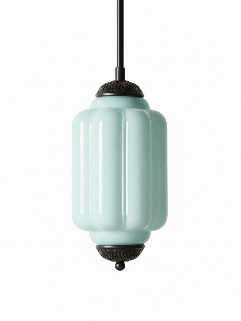 Vintage Glazen Hanglamp met Nostalgische Uitstraling – Verfijnde Verlichting voor Eetkamer en Keuken