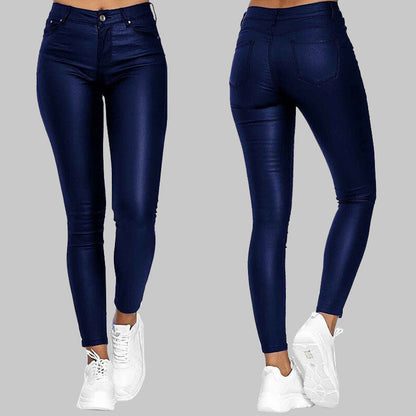 Dames Hoge Taille Broek Zwart Stretch Stof