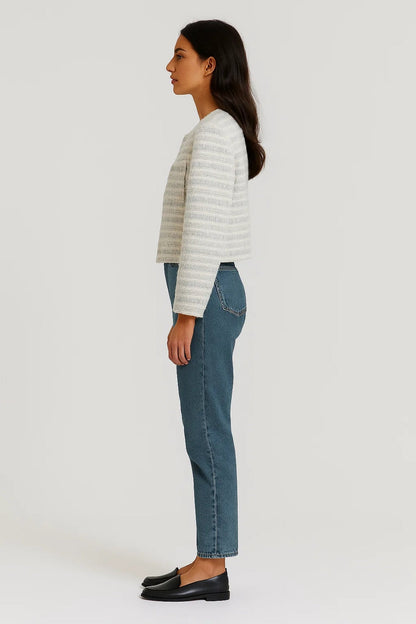 Dames Blazer Elegante Kraagloze Jas Lente Collectie