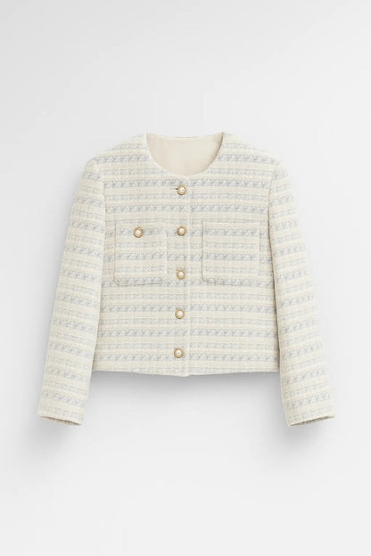 Dames Blazer Elegante Kraagloze Jas Lente Collectie